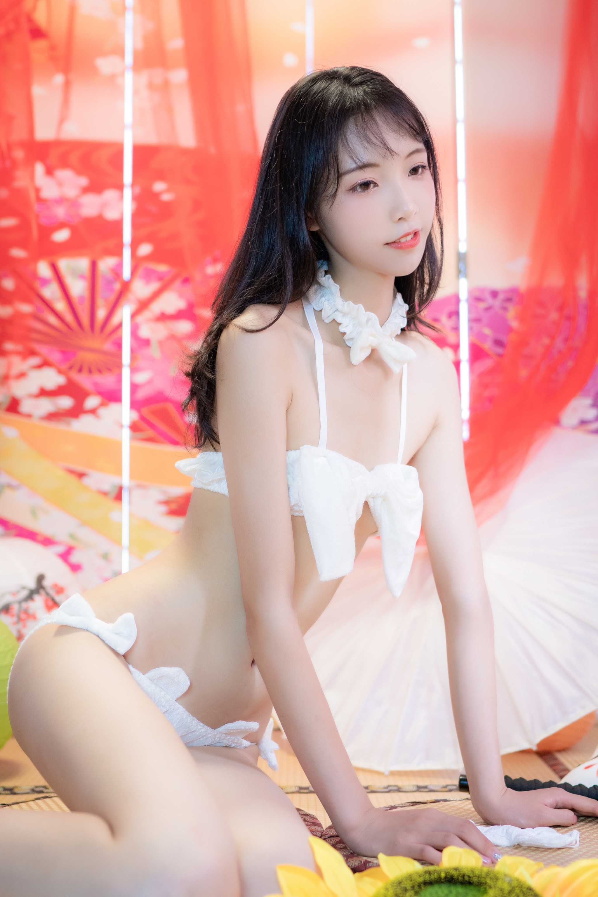 西瓜少女 西呱呀呀呀 - NO.009 西瓜少女(西呱呀呀呀) 日系棚拍白猫咪内衣 [34P]-XikXak
